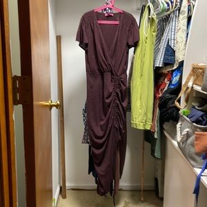 Betsy Johnson ruched flutter sleeve gathered leg dress S NWT